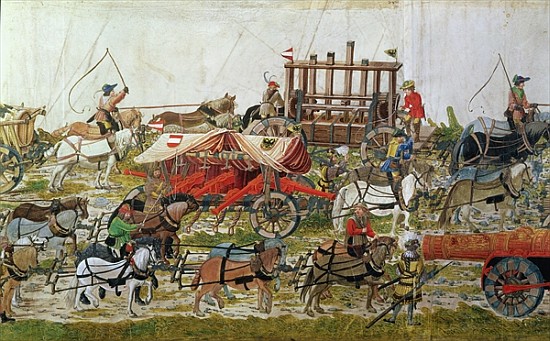 Artillery train of Maximilian I (1459-1519) van German School