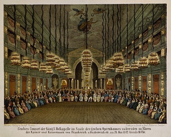 Concert of the royal band in the auditorium of the Dresden Opera House in honour of the imperial cou van German School