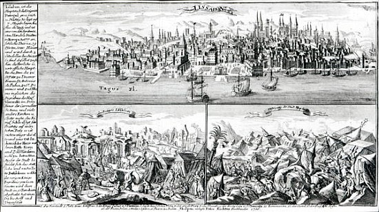 The city of Lisbon before, during and after the Earthquake of 1755 van German School