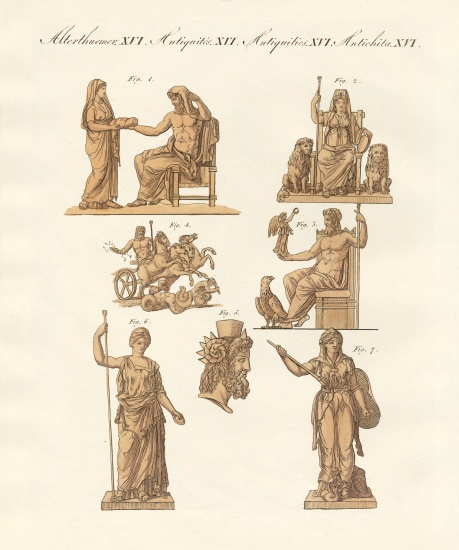 Divinities of the Greeks and Romans van German School, (19th century)
