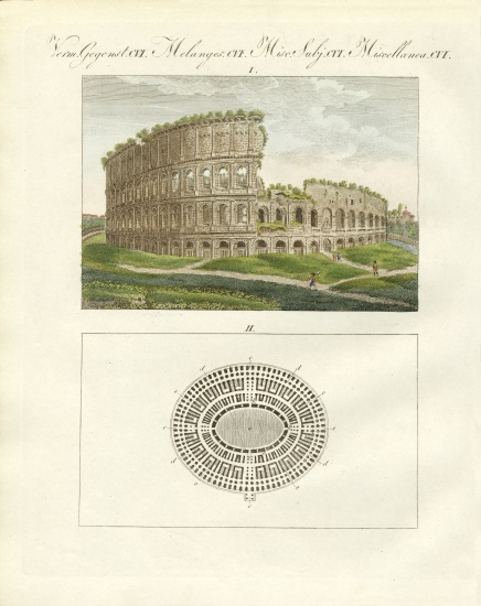 The Colosseum or the amphitheatre of Emperor Flavius Vespasianus van German School, (19th century)