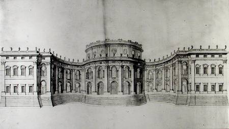 First project for the Louvre, elevation of the east facade, from 'Recueil du Louvre', volume I fol. van Gianlorenzo Bernini