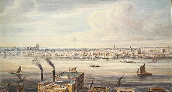 A fine View of London from Westminster Bridge to the Adelphi van Gideon Yates