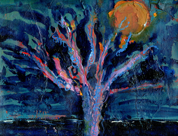 Tree and Strawberry Moon van Gigi Sudbury