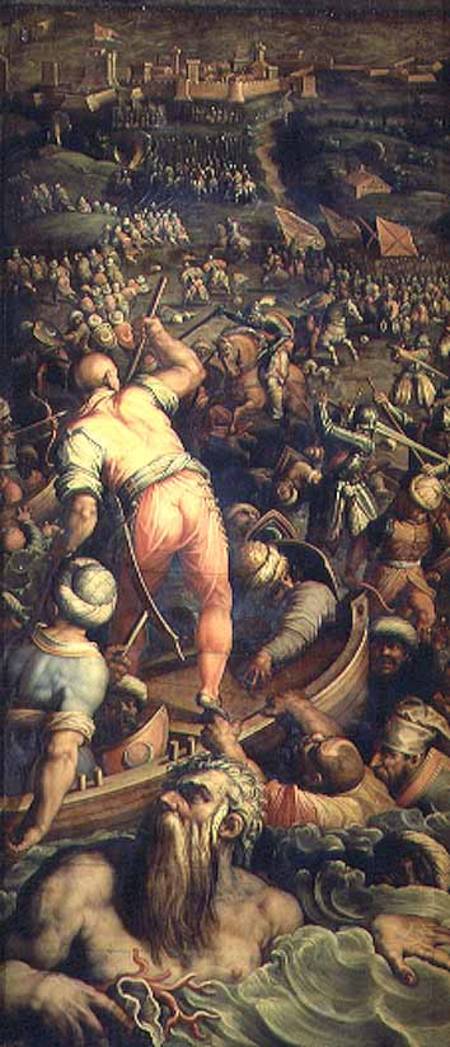 The Defeat of the Turks at Piombino from the ceiling of the Salone dei Cinquecento van Giorgio Vasari