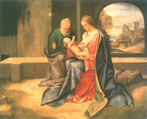 Die heilige Familie van Giorgione (eigentl. Giorgio Barbarelli oder da Castelfranco)