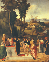 Die Prüfung des Mose. van Giorgione (eigentl. Giorgio Barbarelli oder da Castelfranco)