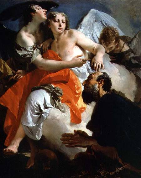 Abraham and the Three Angels van Giovanni Battista Tiepolo