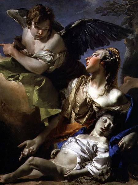 Hagar Assisted by the Angel van Giovanni Battista Tiepolo