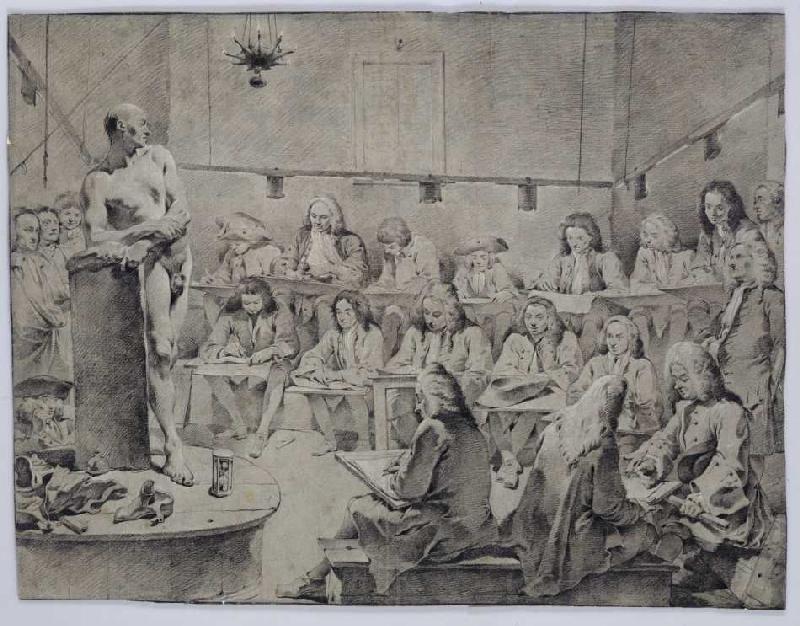 In der Akademie: Künstler beim Aktzeichnen. van Giovanni Battista Tiepolo