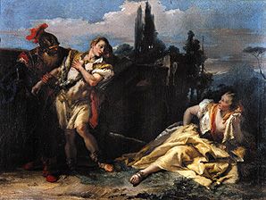 Rinaldo verlässt Armida. van Giovanni Battista Tiepolo
