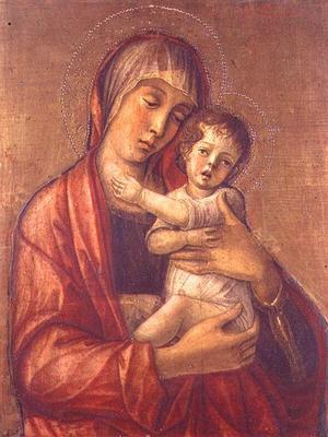 Madonna and Child (tempera on panel) van Giovanni Bellini