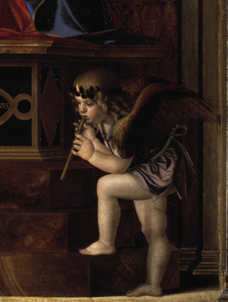 Angels making music van Giovanni Bellini