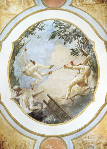 Pulcinella on a Swing van Giovanni Domenico Tiepolo