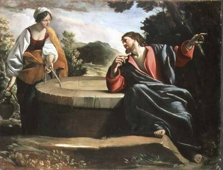 Christ and the Woman of Sarnaca van Giovanni Lanfranco