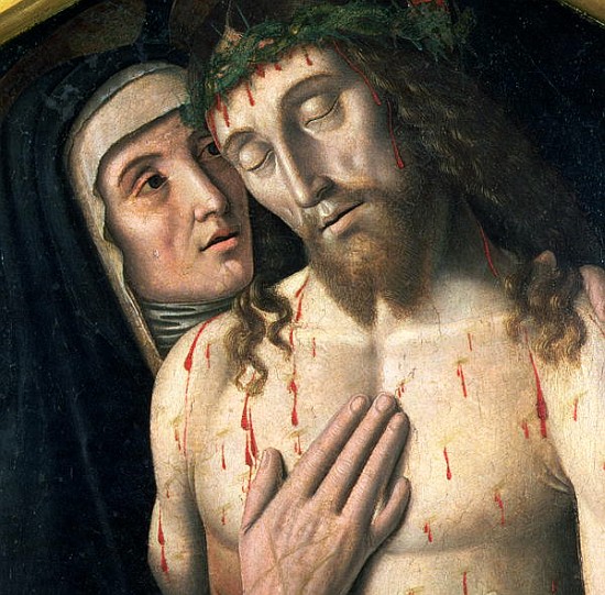 Lamentation of the Dead Christ (detail of 80450) van Giovanni Santi or Sanzio