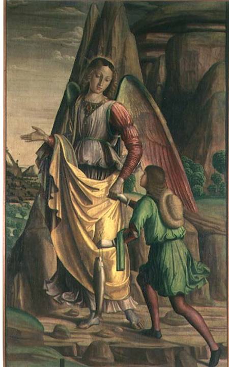 Tobias and the Angel van Giovanni Santi or Sanzio