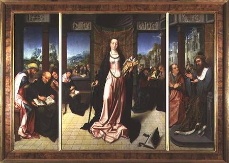 St. Catherine and the Philosophers (panel) van Goossen  van der Weyden