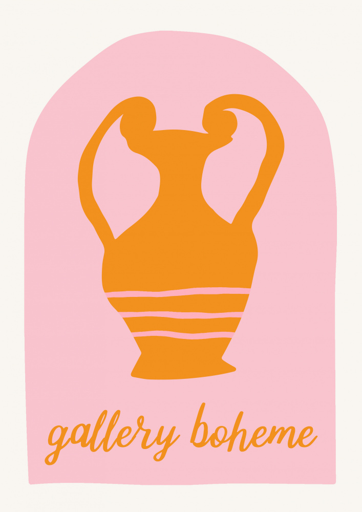 Pink and Orange Vase van Grace Digital Art Co