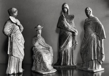 Group of draped women, from Tanagra van Greek School