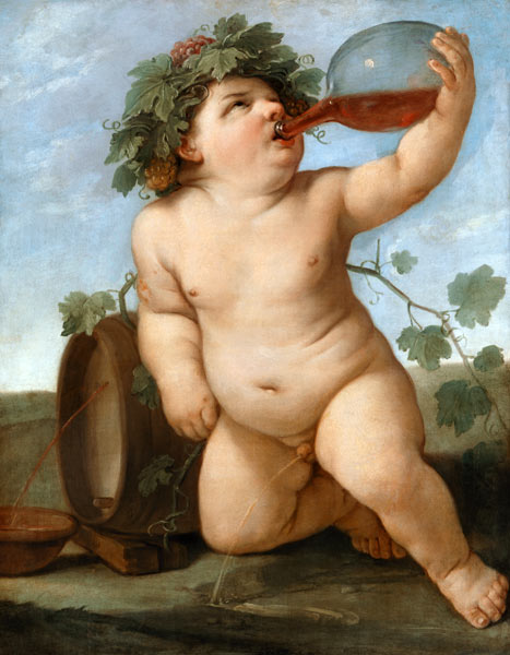 Drinkende bacchus van Guido Reni