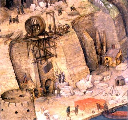 The Tower of Babel, detail of the construction works van Giuseppe Pellizza da Volpedo