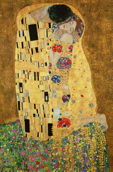 Uitsnede uit De Kus  van Gustav Klimt