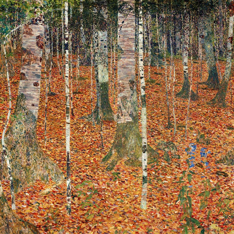Berkenbos in de herfst  van Gustav Klimt