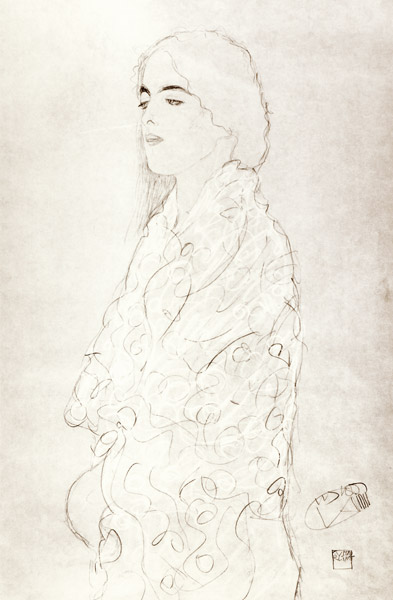 Standing Robed Lady van Gustav Klimt
