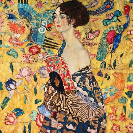 Dame met waaier  - Gustav Klimt