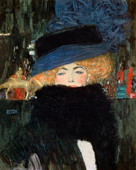 Dame met hoed en boa - Gustav Klimt