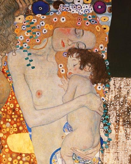 De drie levensfasen van de vrouw ( detail)  - Gustav Klimt