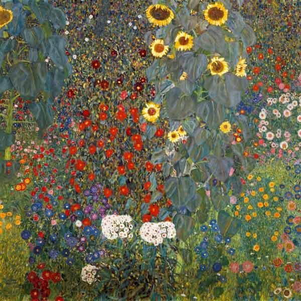 Boerderijtuin met zonnebloemen  - Gustav Klimt