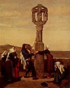 Die Verlobung (an einem Calvaire in der Normandie) van Gustave Brion