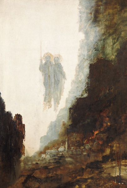 Die Engel von Sodom (Detail) van Gustave Moreau