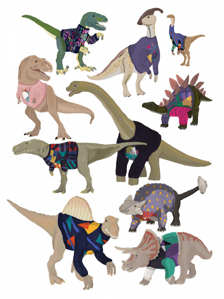 Dinosaurs In 80s Jumpers van Hanna Melin