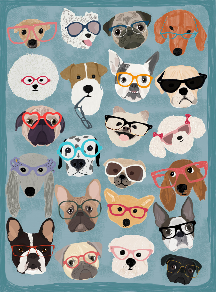 Puzzle Dogs In Glasses van Hanna Melin