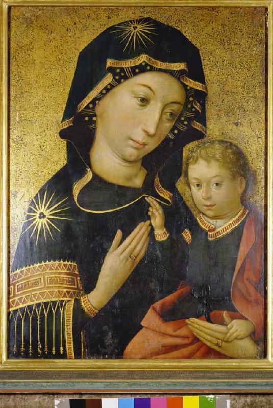 Maria mit dem Jesusknaben Hindelanger Madonna. van Hans Holbein (de oude)