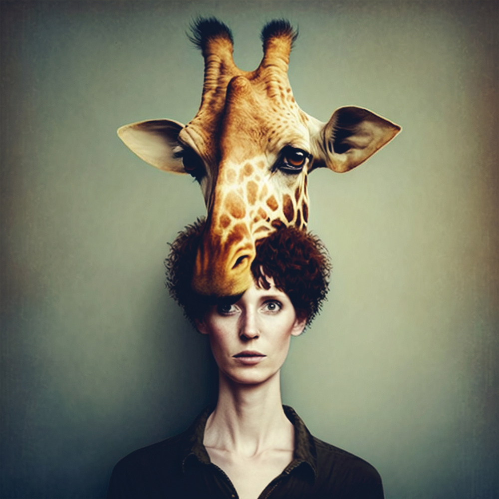Giraffe Woman van Hany Hossameldin