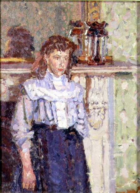 Girl by a Mantelpiece van Harold Gilman