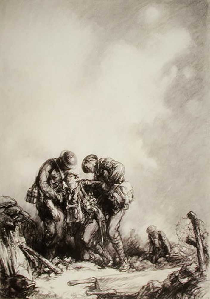 Stretcher Bearers van Harold James Mowat