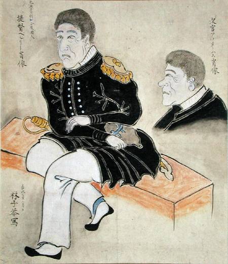 Perry and Adams (seated) van Hayashi Shikyo