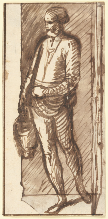 Man with a bucket van Hendrik Goudt