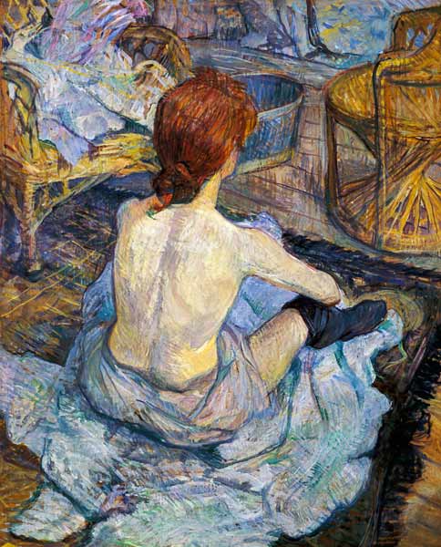 Vrouw bij haar toilet van Henri de Toulouse-Lautrec