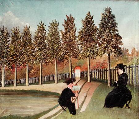 The Artist Painting his Wife van Henri Julien-Félix Rousseau