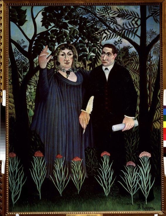 The Poet and his Muse. Portrait of Guillaume Apollinaire and Marie Laurencin van Henri Julien-Félix Rousseau