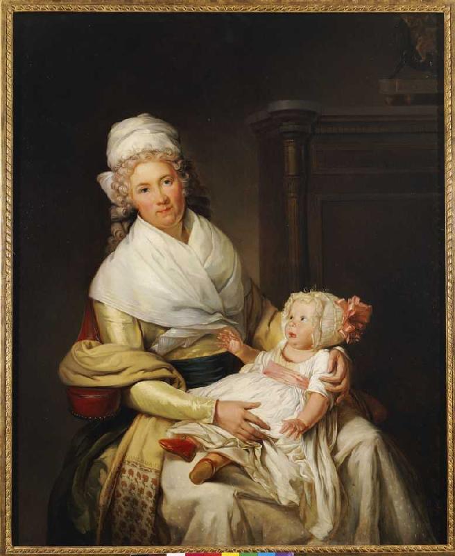 Bildnis von Constantia Foster mit ihrem Sohn van Henri Pierre Danloux