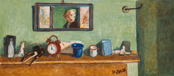 Mantelpiece, c.1930 (pencil & w/c on paper) van Henry Silk