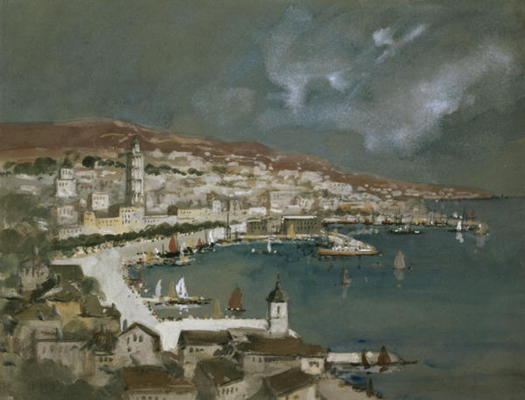 The Harbour of Split, Croatia (w/c and gouache) van Hercules Brabazon