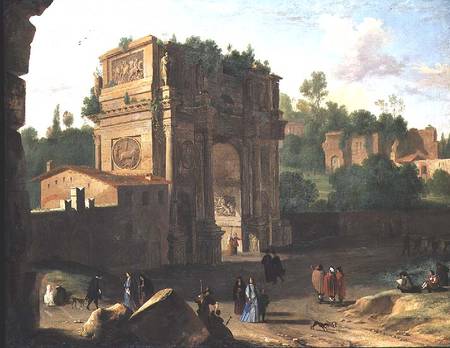 The Arch of Constantine, Rome van Herman van Swanevelt